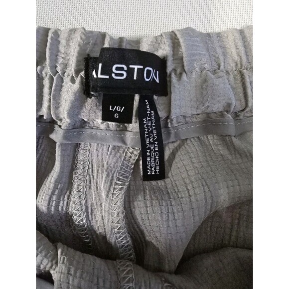 NWT Halston Crinkle Textured Ankle Pants Silver Gray L Stretch Waist | $89 MSRP - Picture 7 of 11
